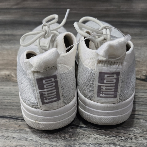 FitFlop F Sporty Womens Size 5 Casual Flat Athletic Sneaker Ivory Gold Glitter - Picture 3 of 7